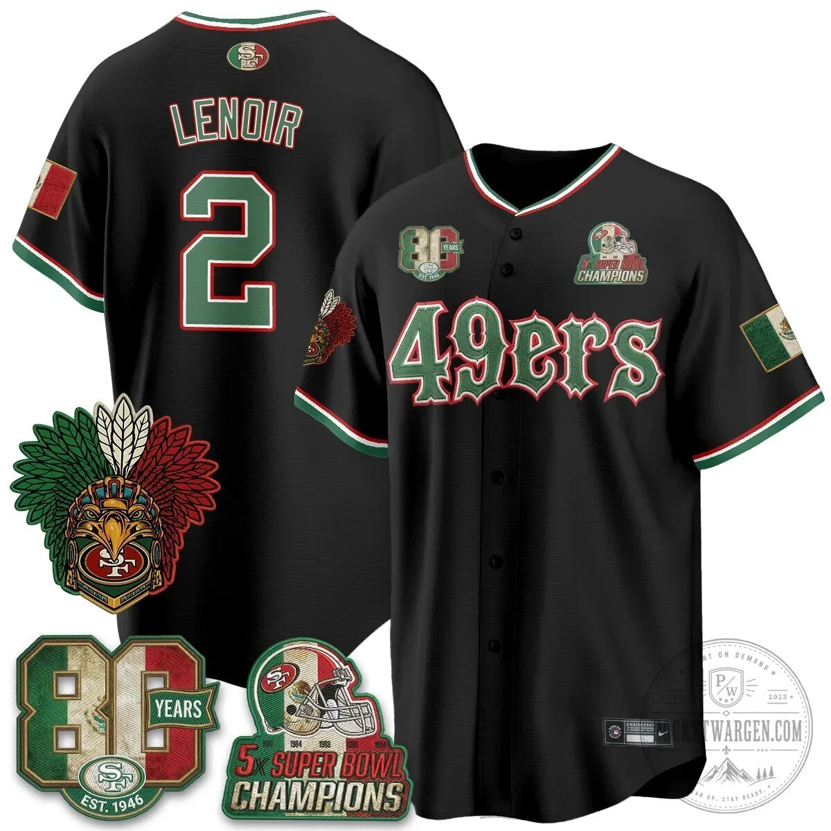 San Francisco 49ers Christian McCaffrey Mexico Edition Baseball Jersey 61 San Francisco 49ers Christian McCaffrey Mexico Edition Baseball Jersey